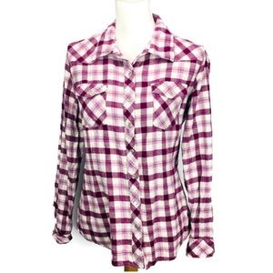 Bit & Bridle Pearl Snap Western Top Flannel Purple